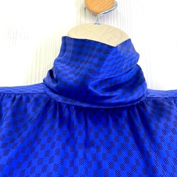 Christian Dior - 100 % Silk Vintage Turtleneck With Black Checkered Blouse SZ 4 - Picture 6 of 13